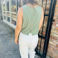 Sugarloaf Linen Tank- Sage