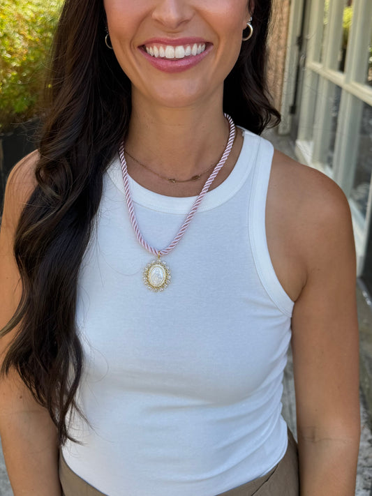 Cord Necklace- Pink/Mary