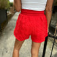 Georgia Textured Shorts- Red