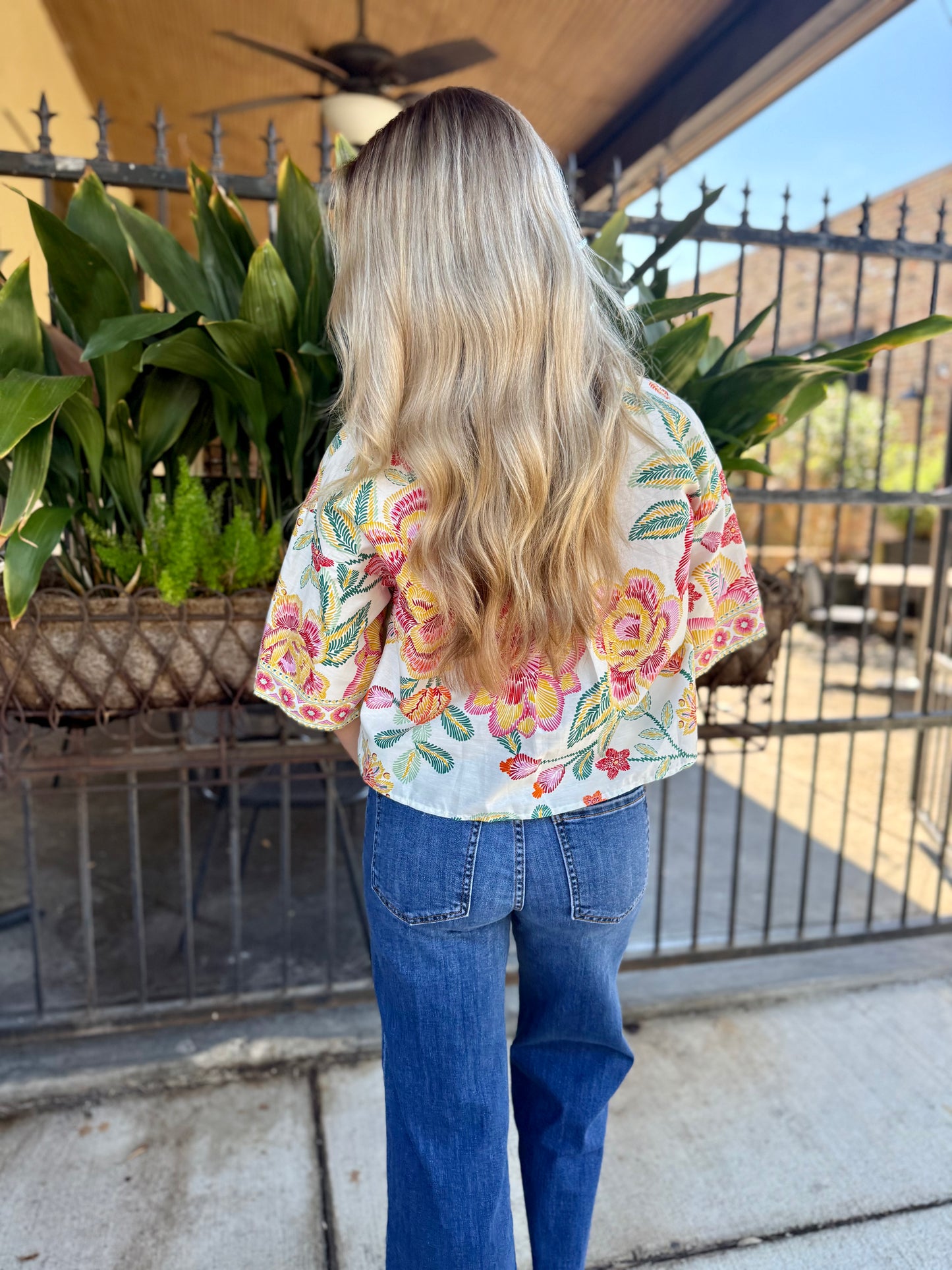 Izzy Botanical Top- Pink
