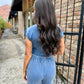 Move Mineral 2 PC Crop Top And Jogger Set- Navy