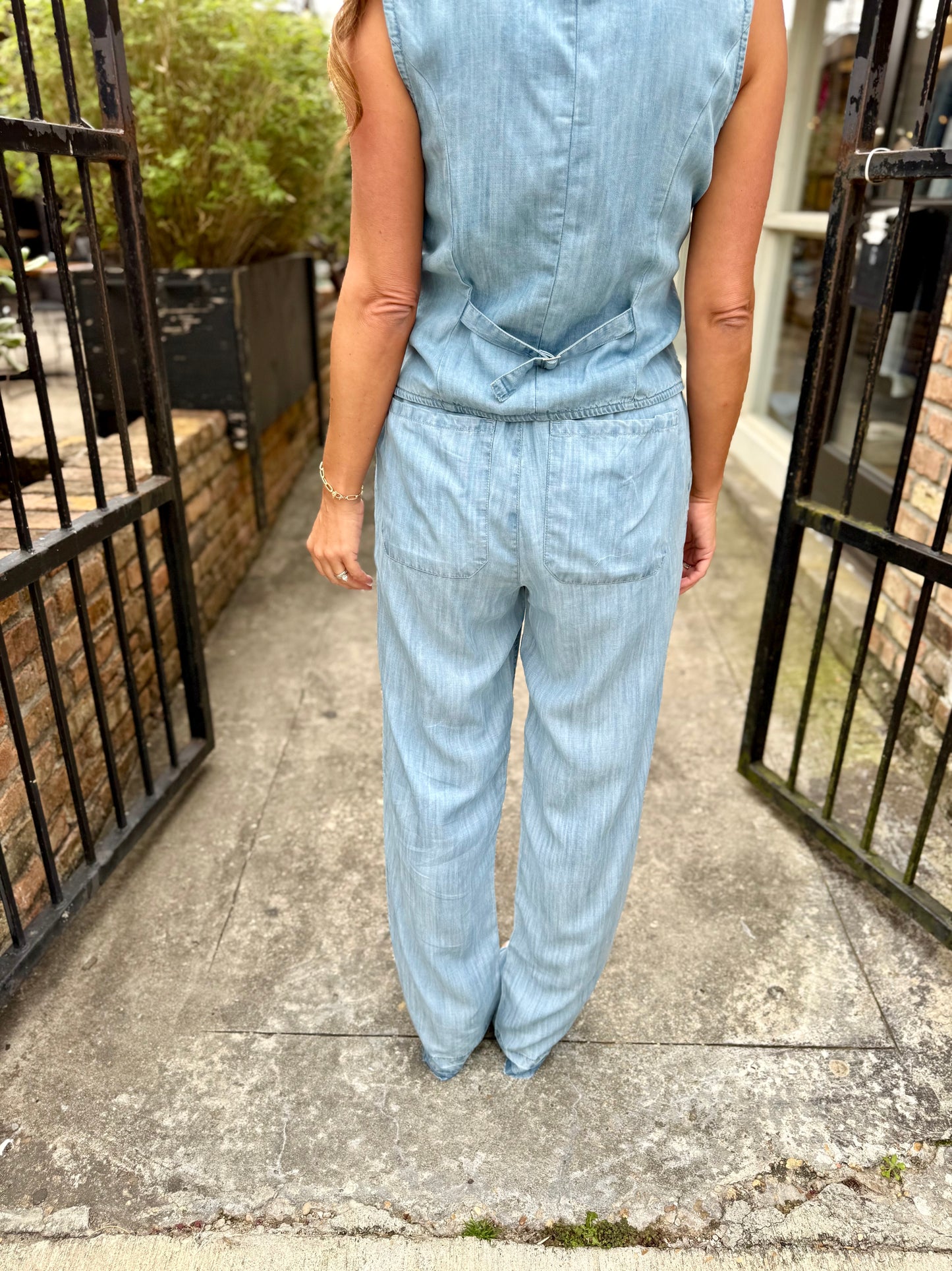 Denim Drawstring Pants