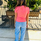 Z Supply Sirena SS Tee- Sunset Pink