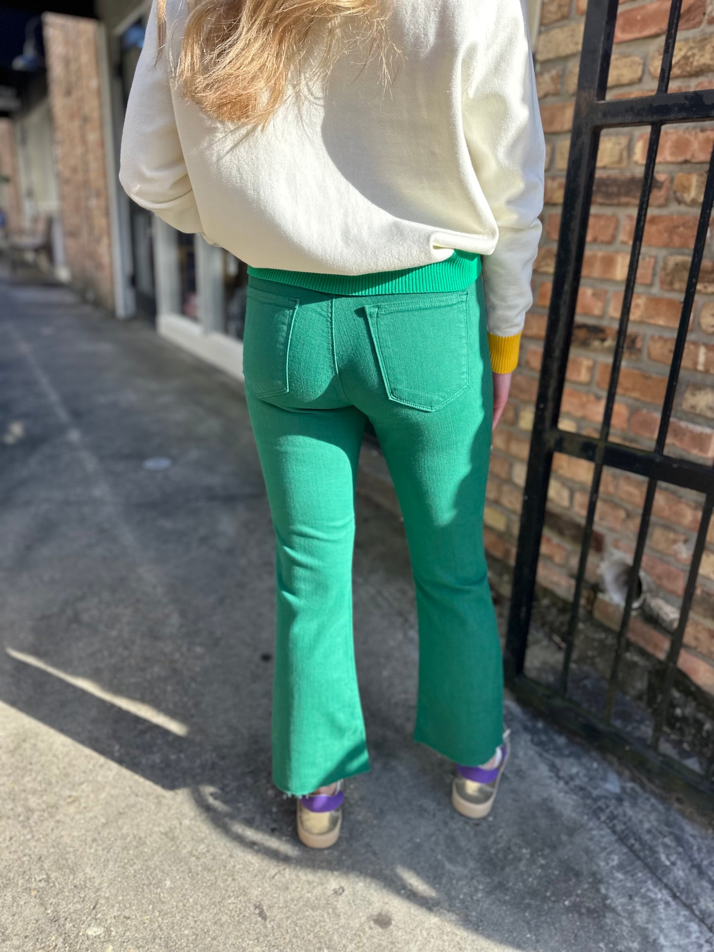 Carrollton HR Cropped Flare- Green