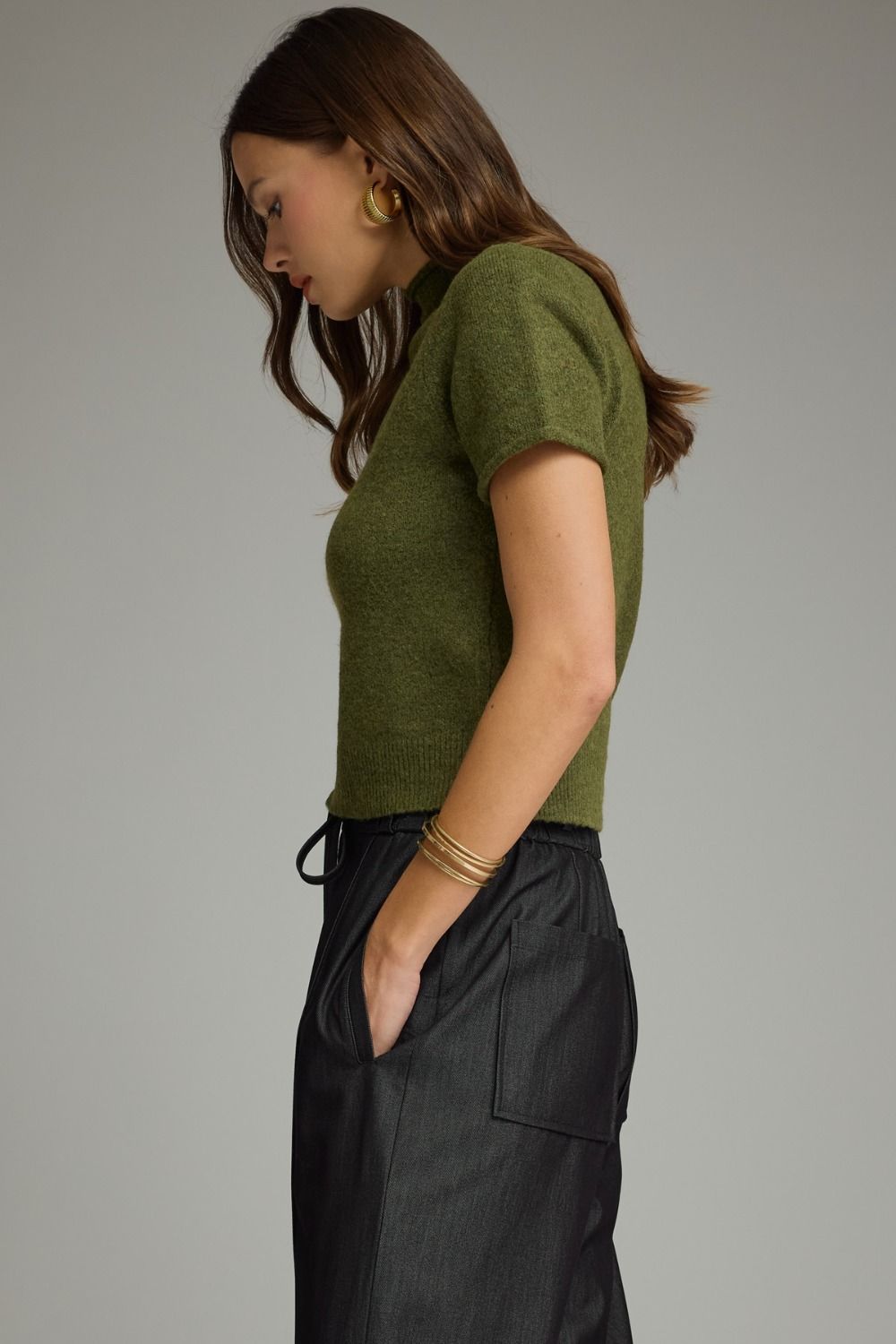 Brandon Sweater Top- Olive