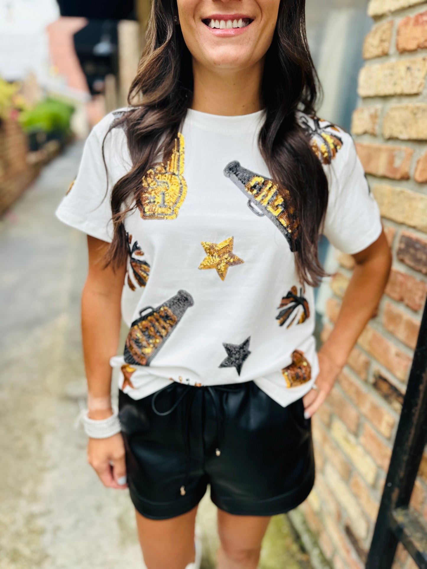 Cheer Top- Black/Gold