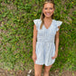 Starlet Gingham Romper- Sky Blue