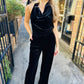 Belinda Velvet Jumpsuit- Black