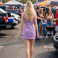 Hallie Zip Front Mini Dress- Purple