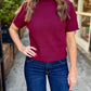 Brandon Sweater Top- Merlot