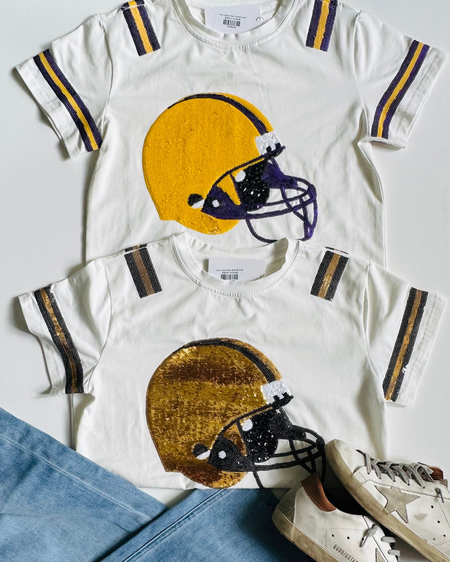 Miss Helmet Tee- Black & Gold