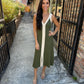 Analise Colorblock Maxi Dress- Olive