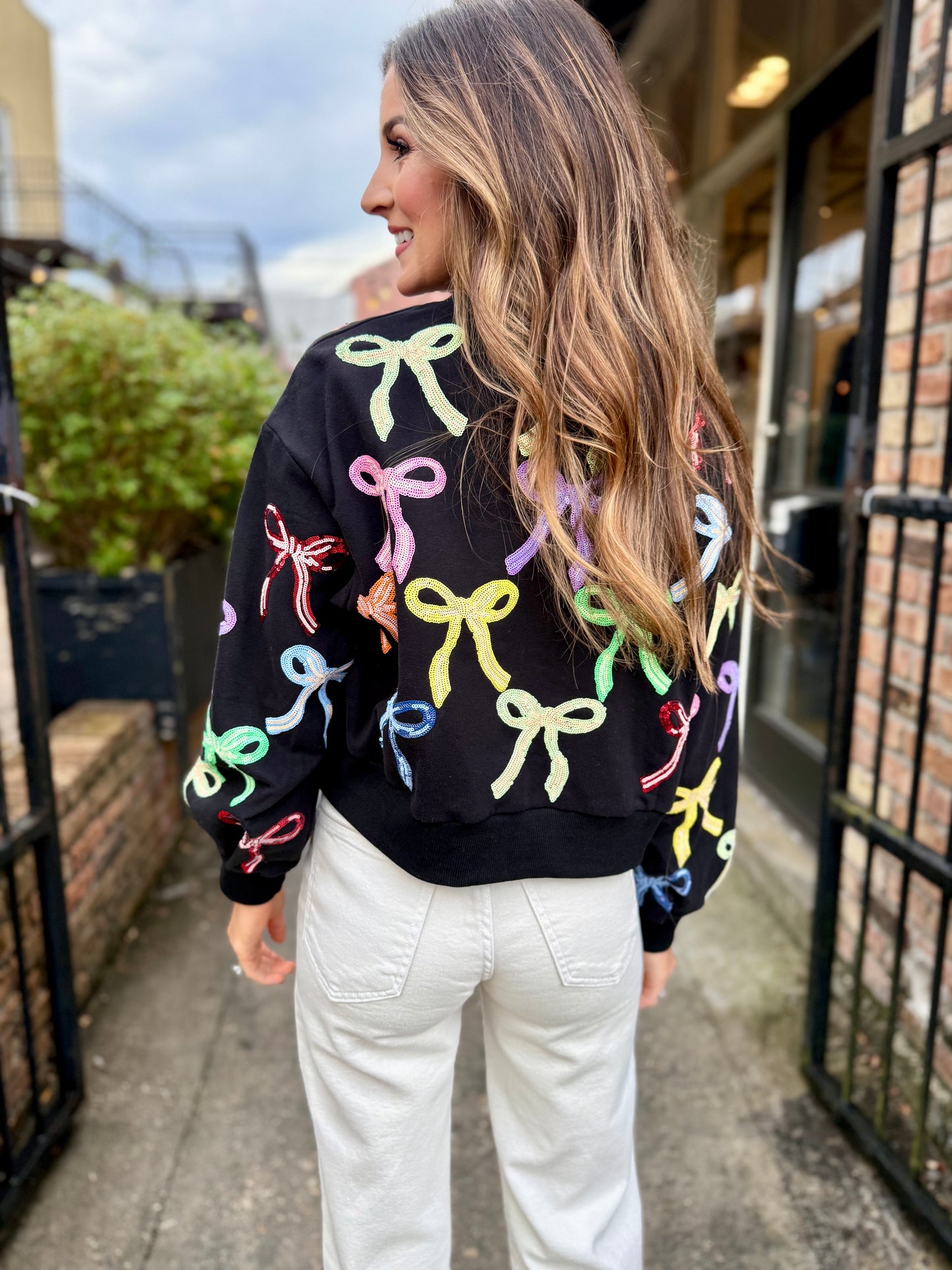 Multi Bow Sweatshirt- Black