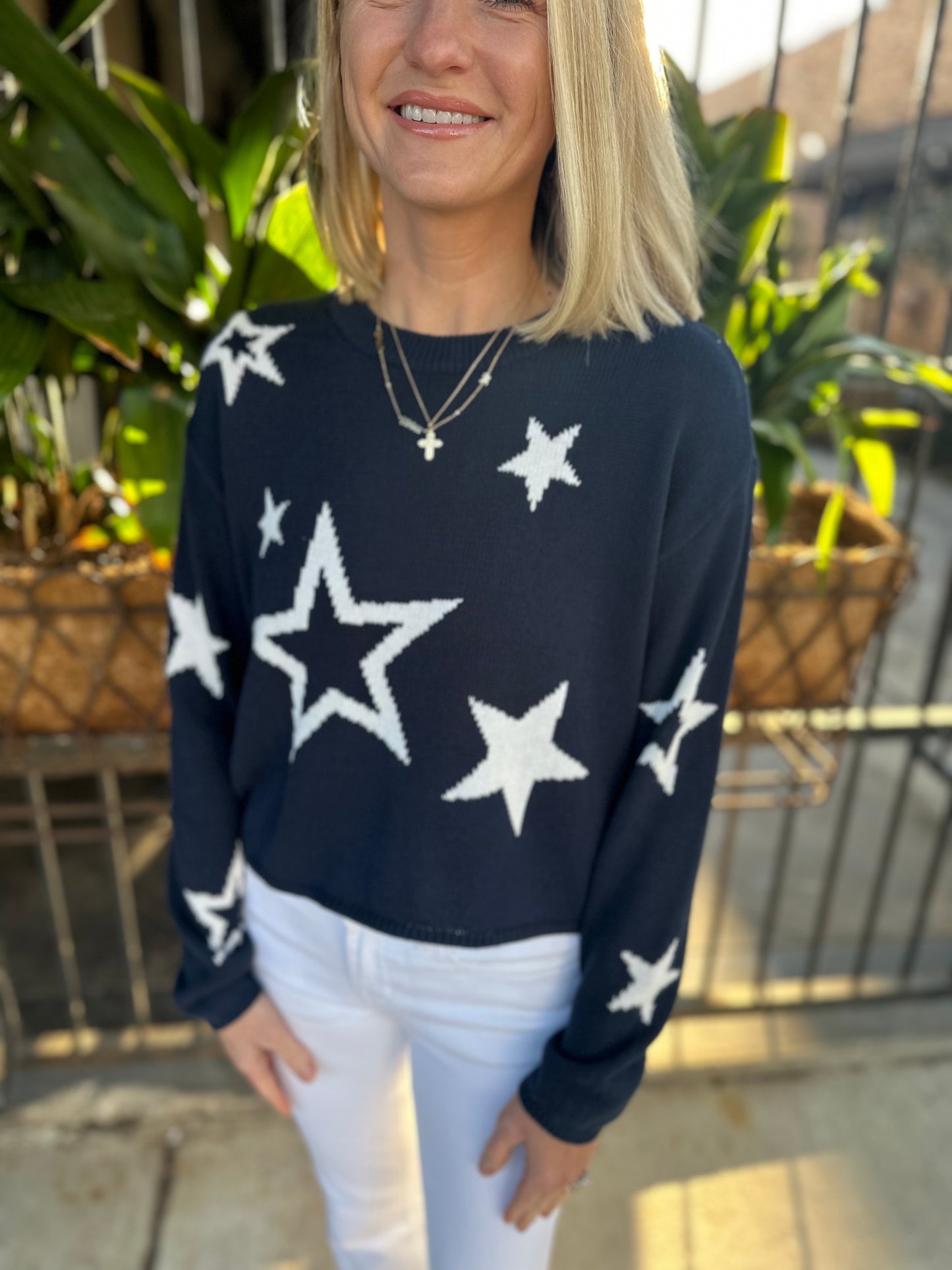 Z Supply Seeing Stars Sweater- Navy