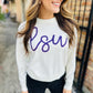 LSU Rhinestone Script Sweater