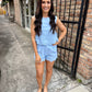 Kendal Embroidered Shorts- Blue