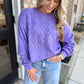 Wisteria Cable Sweater- Purple
