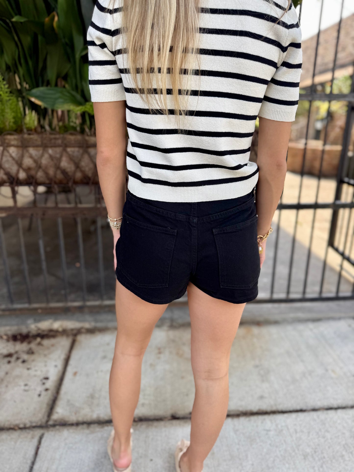 Brightin Denim Skort- Washed Black