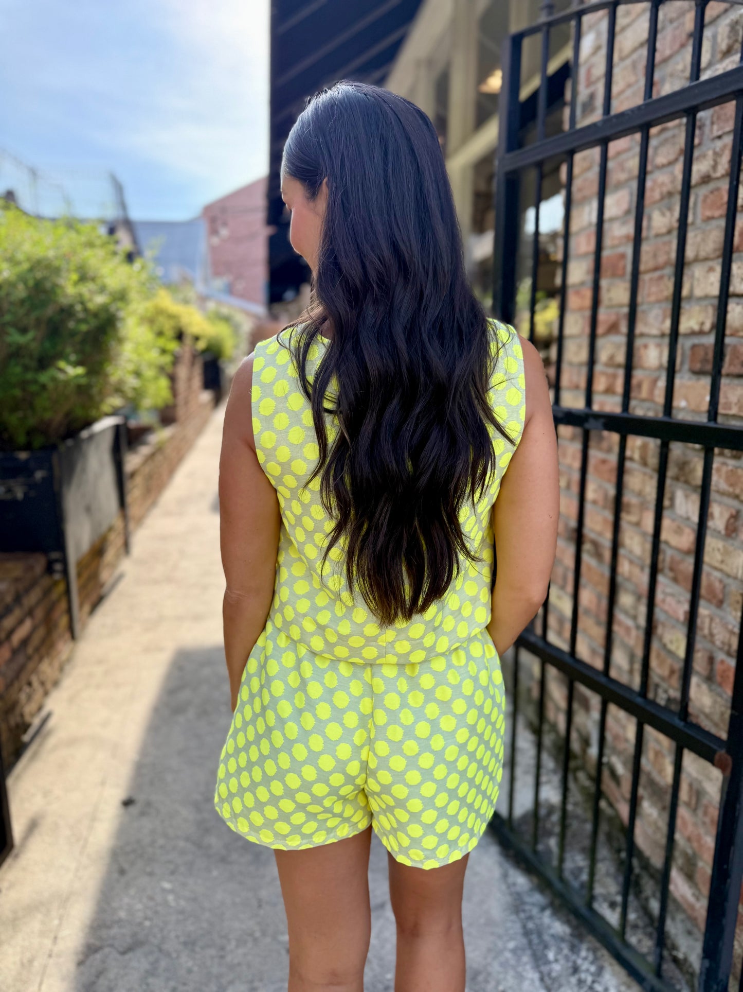 Dotty Polka Dot Top-Lemon