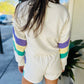 Pastel Stripe Sweatshirt- Ivory