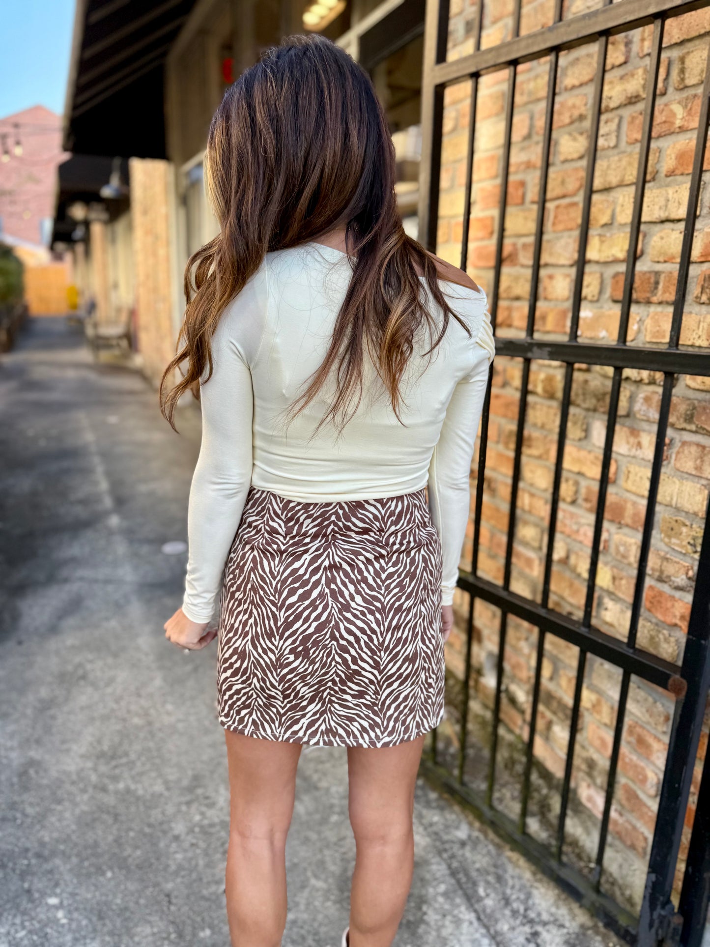 City Safari Mini Skirt- Oak Cream