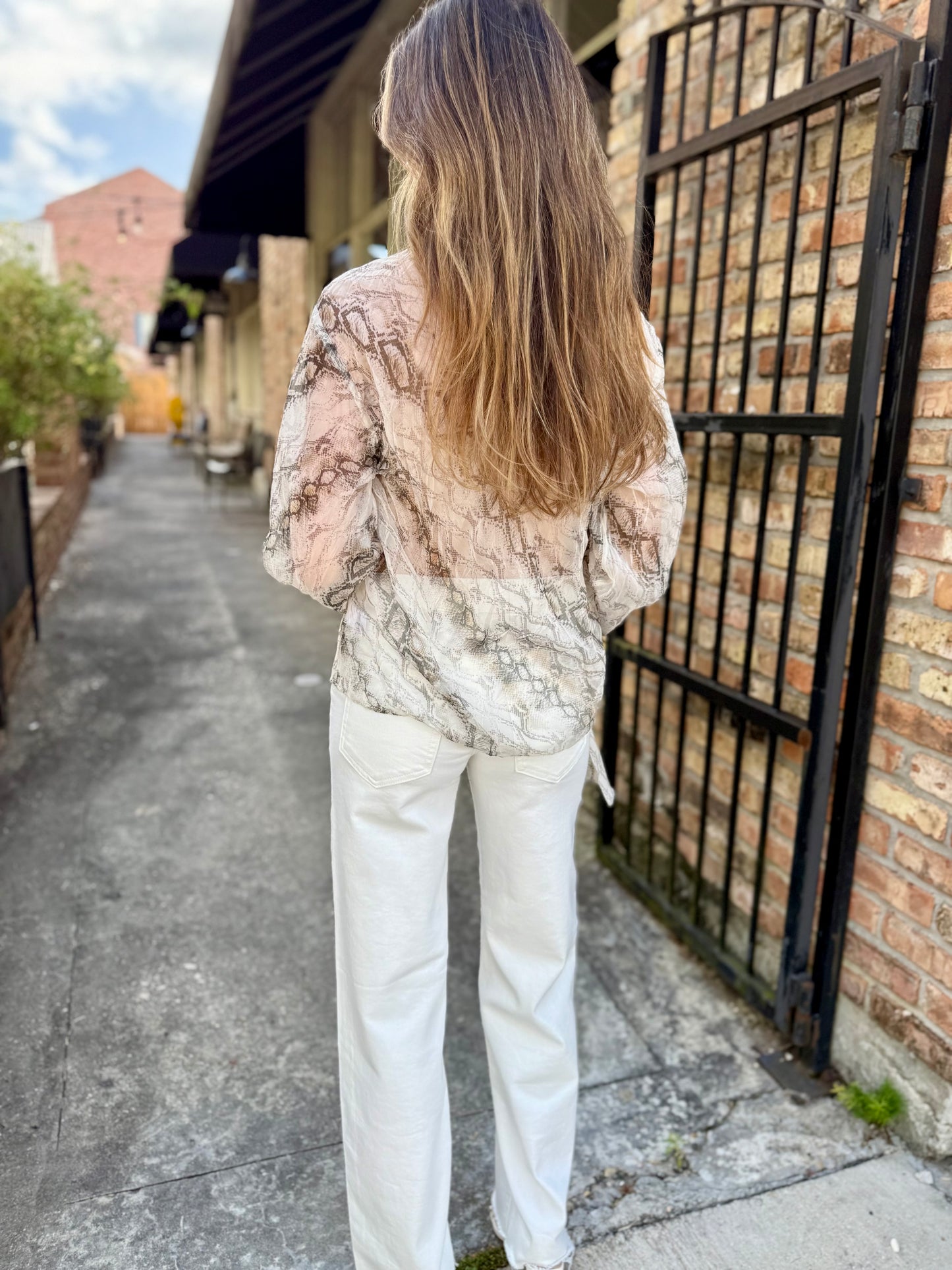 Lita Neck Tie Top- Snake