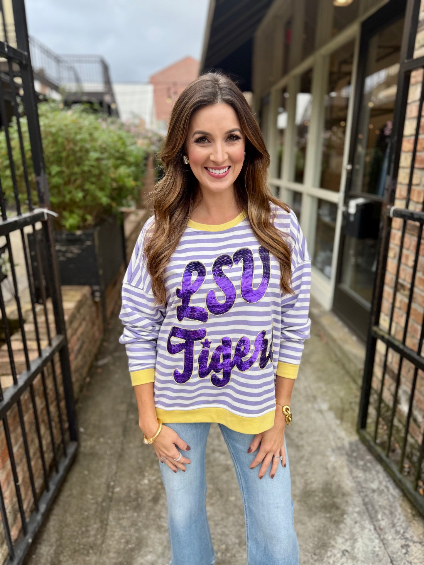 LSU Stripe Pullover