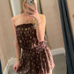 Berkley Strapless Romper- Brown