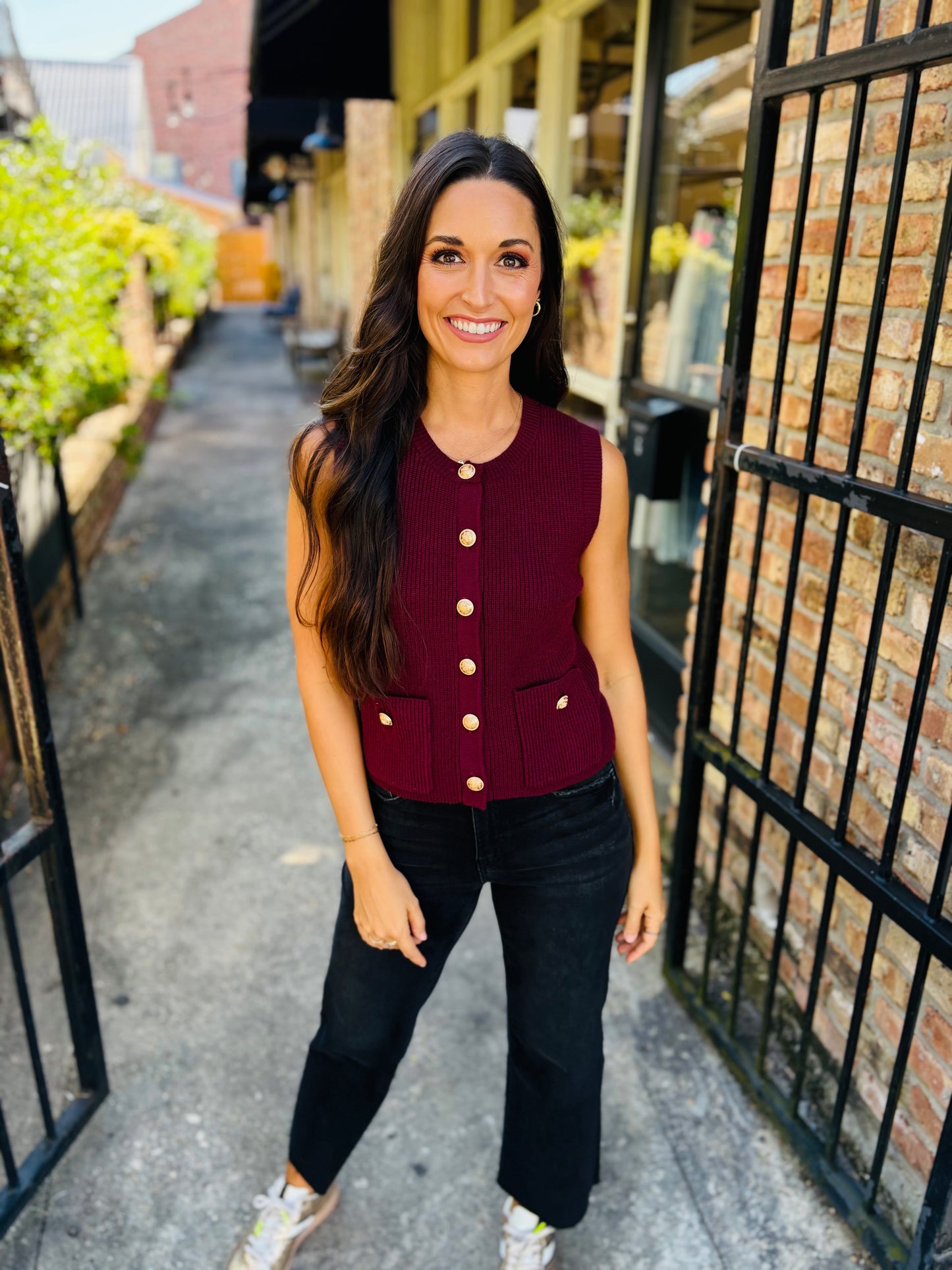 Aliya Sweater Top- Wine