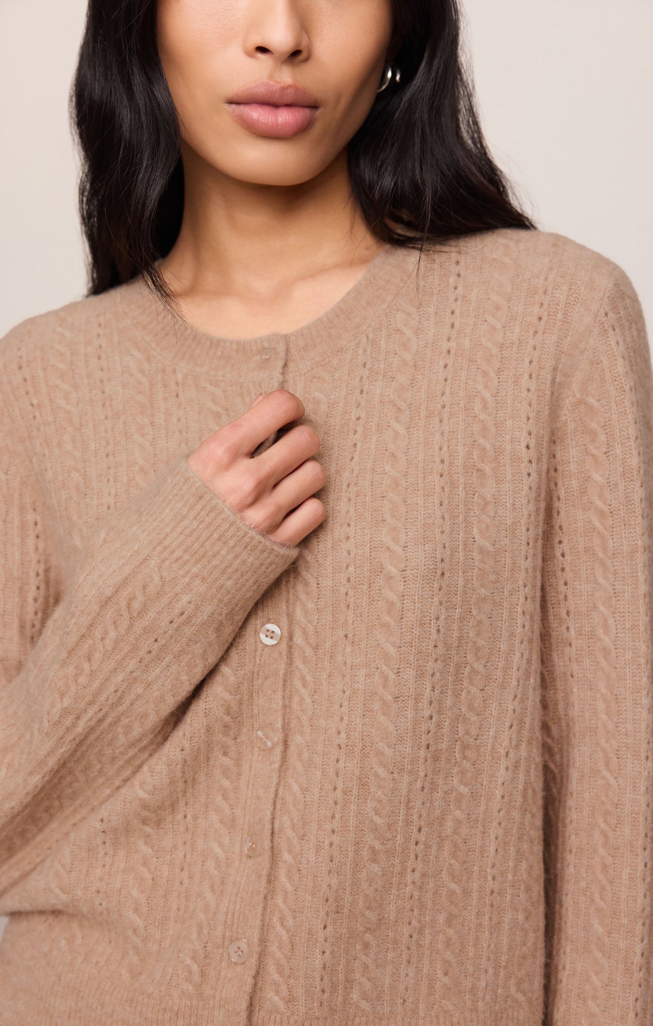 Z Supply Medina Pointelle Cardigan- Macaroon