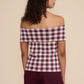Illa Off Shoulder Top - Plum Cream
