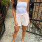 Davis Striped Shorts- Pink
