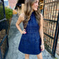 Darcy Mini Dress- Navy Tweed