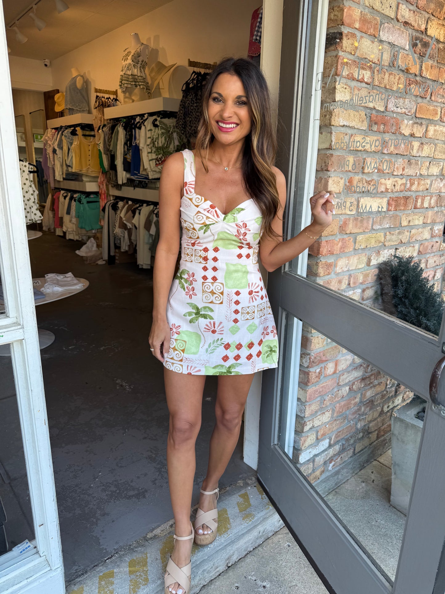 Alba Romper Dress Romper- Vintage Print