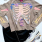 Tonal Skeleton Sweatshirt- Nude