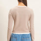 Layer Effect LS Knit Top- Taupe