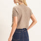 Embellished Cable Knit Sweater- Mocha