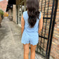 Kendal Embroidered Shorts- Blue