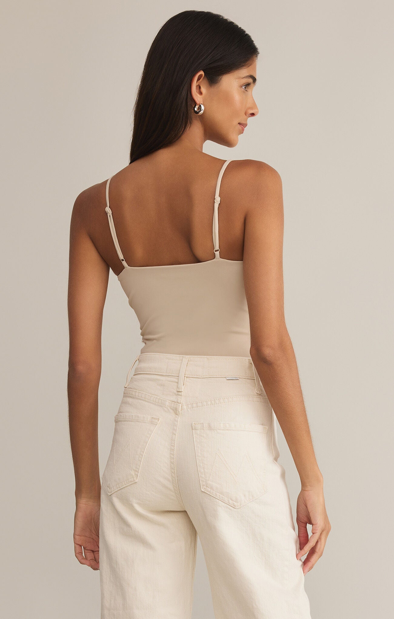 Z Supply Luxe Jersey Bodysuit- Sandshell