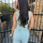 FP Mineral Washed 2 PC Pants Set- Sage Green
