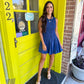 Beck Smocked Mini Dress- Navy