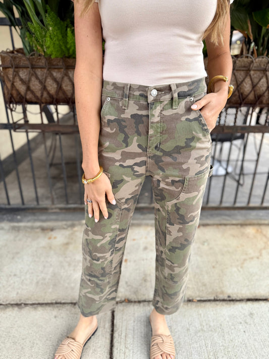 Sundaze High Rise Straight Crop- Camo Hideaway