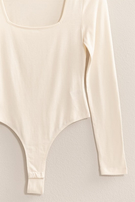 Cori Square Neck Bodysuit- Cream