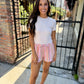 Z Supply Perfect Stripe Short- Tiger Lily