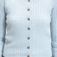 Cedar Cable Knit Cardigan- Ice Blue