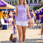Chad Boatneck Peplum- Purple