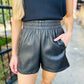 Skye Leather Shorts- Black