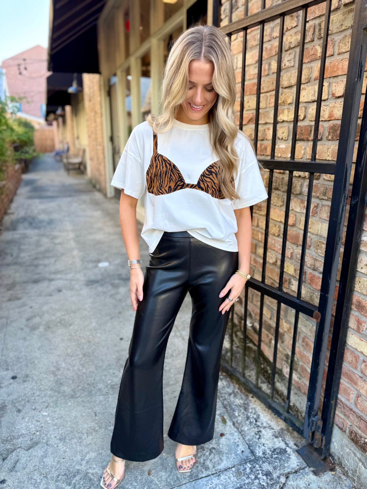 Tiger Bra Tee- White