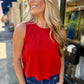 Z Supply Sloane Linen Tank- Chili Pepper