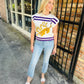 LSU Tiger Striped Short Sleeve Top